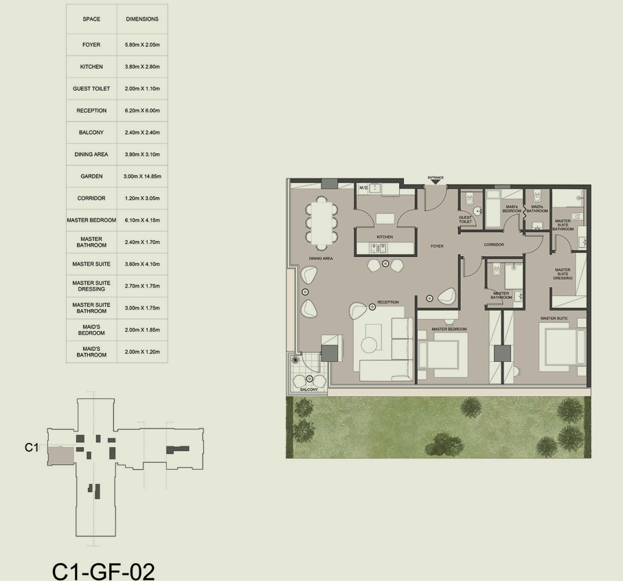 Floor plan for apartment at Edge
