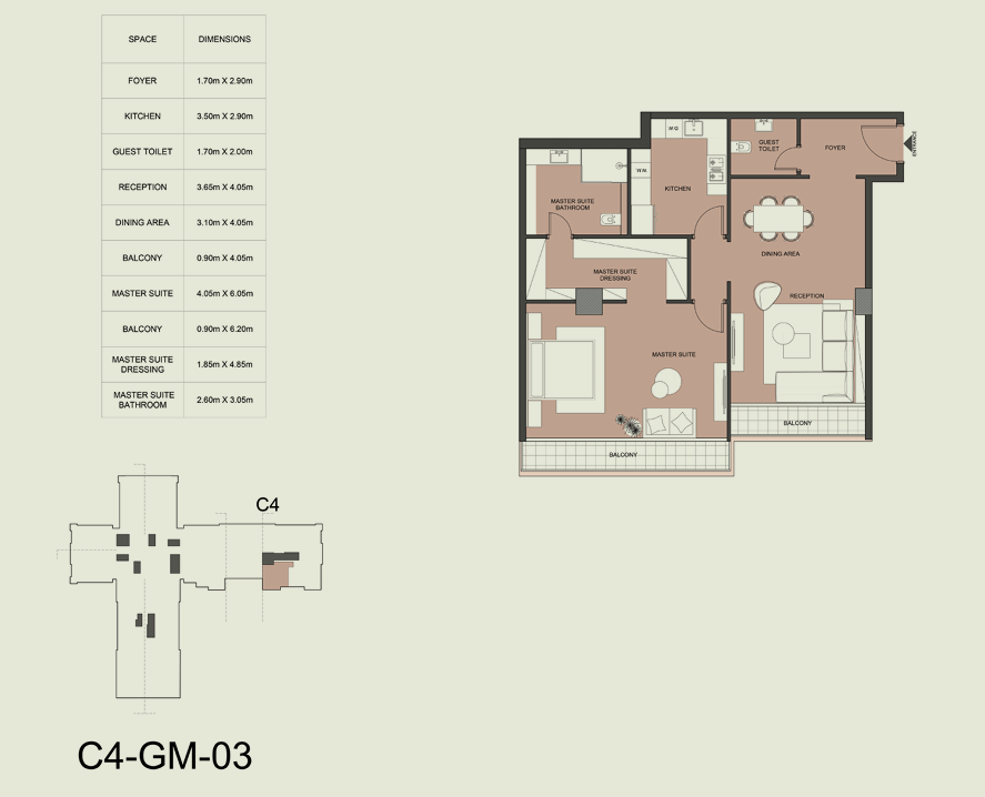 Floor plan for apartment at Edge