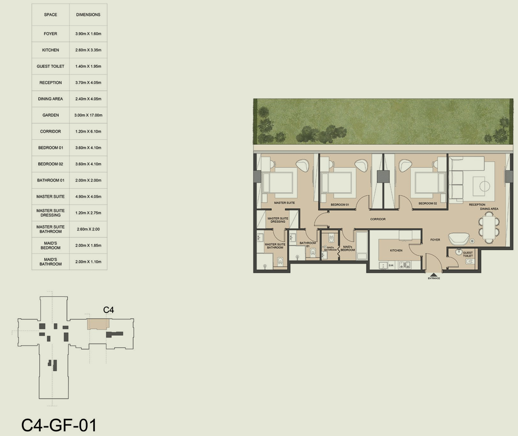 Floor plan for apartment at Edge