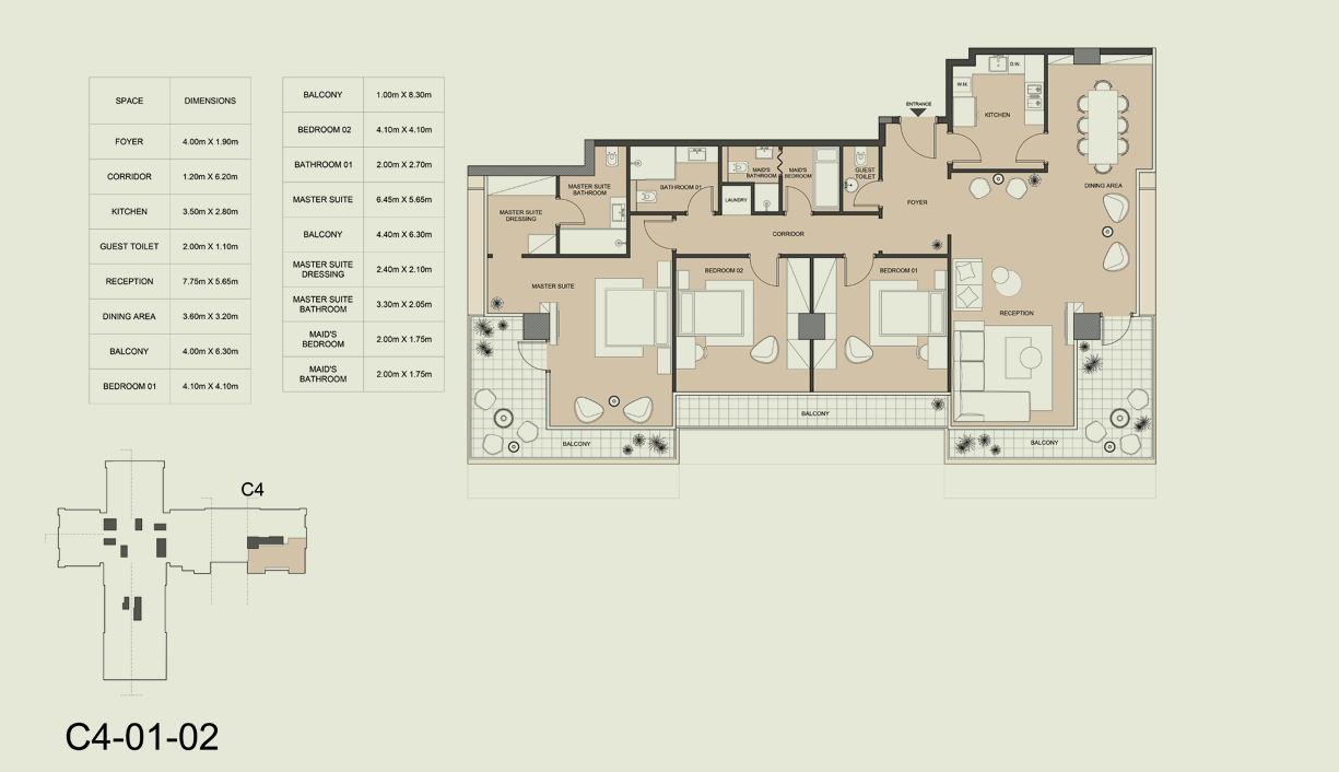 Floor plan for apartment at Edge