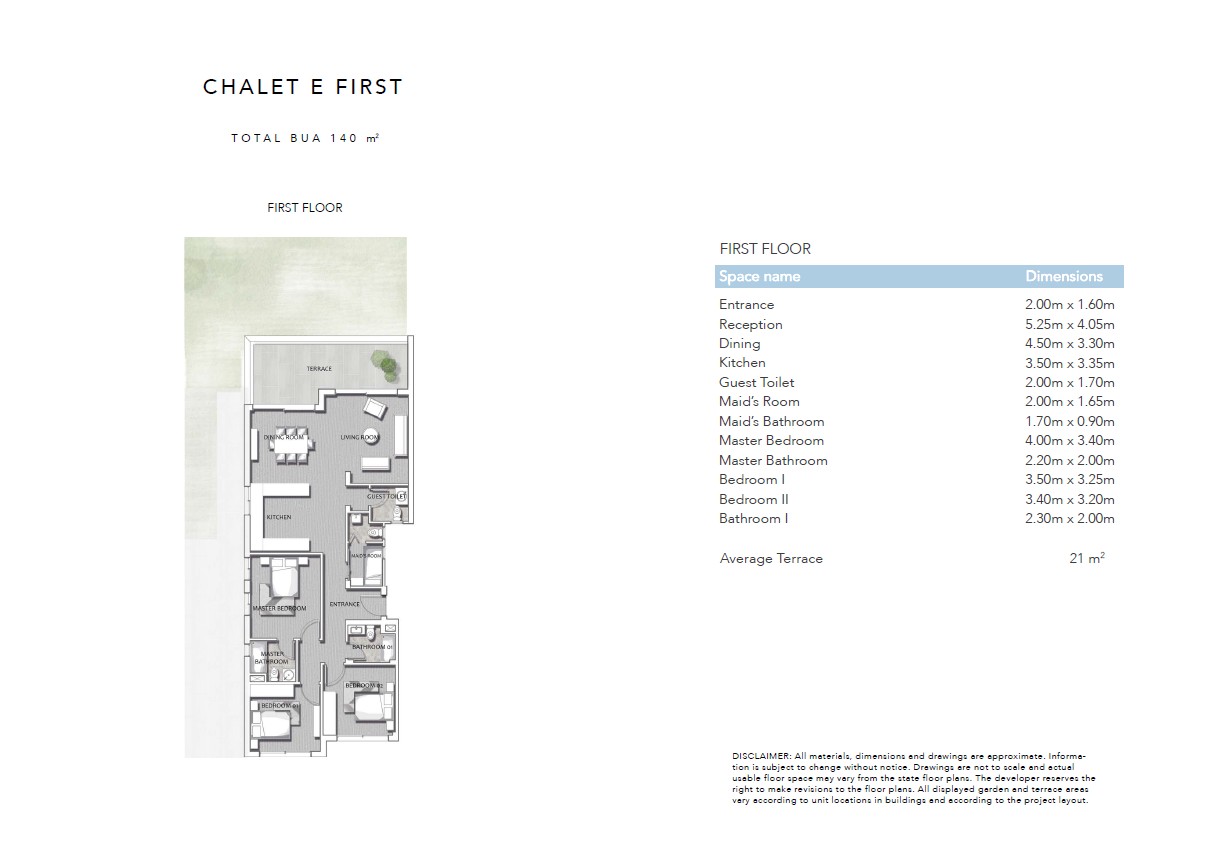 Floor plan for chalet at Jefaira