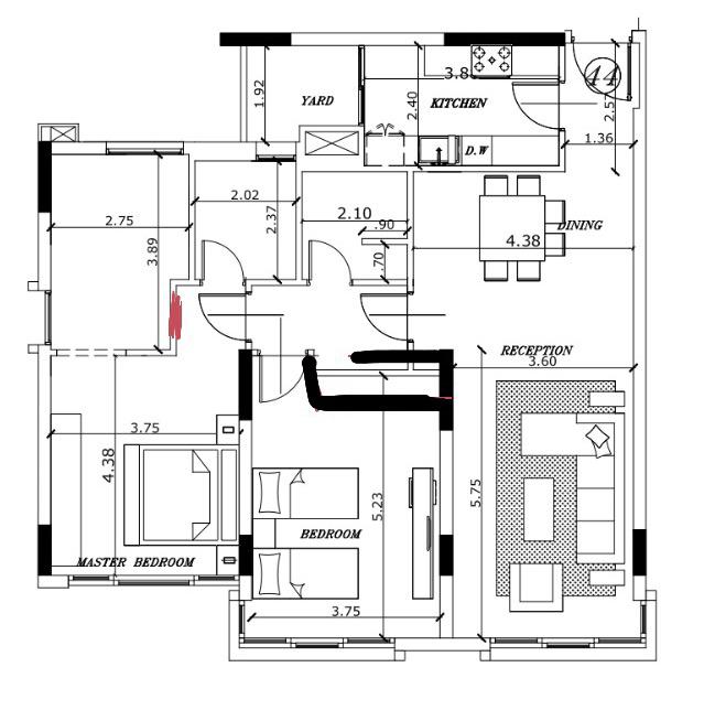 Floor plan for apartment at The Waterway - New Cairo