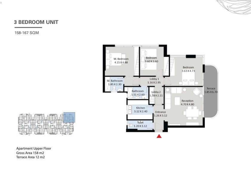 Floor plan for apartment at The Curve