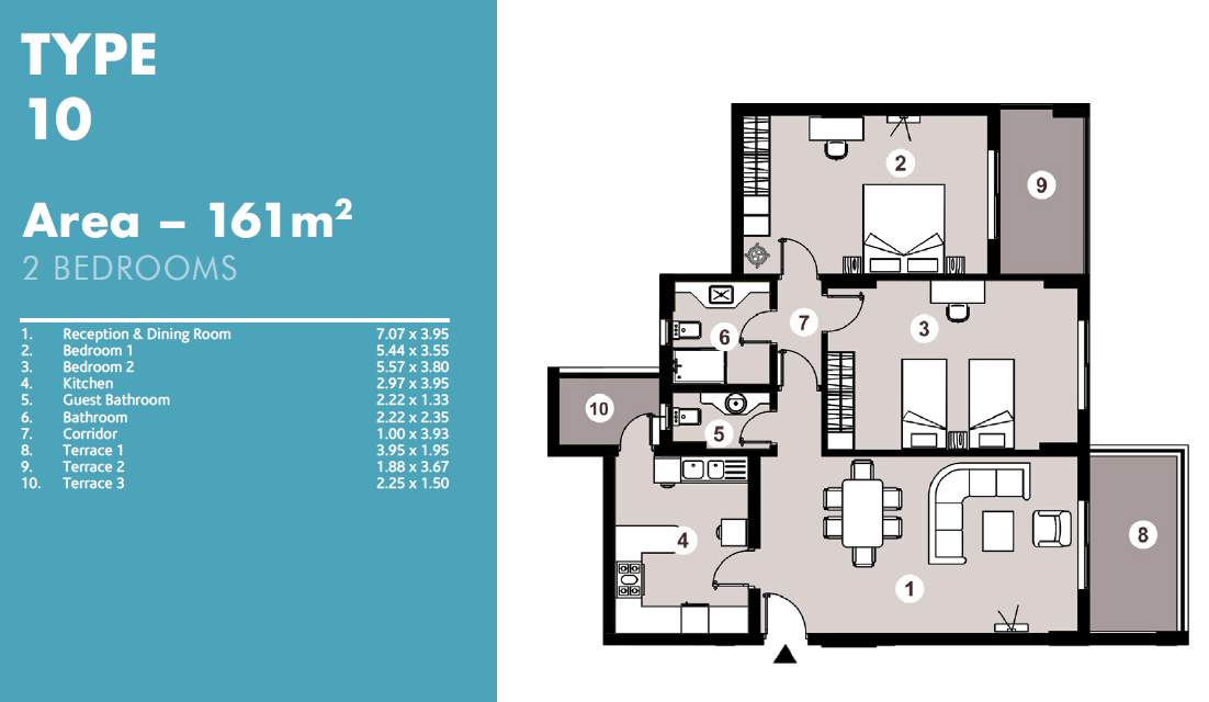 Floor plan for apartment at Downtown New Alamein