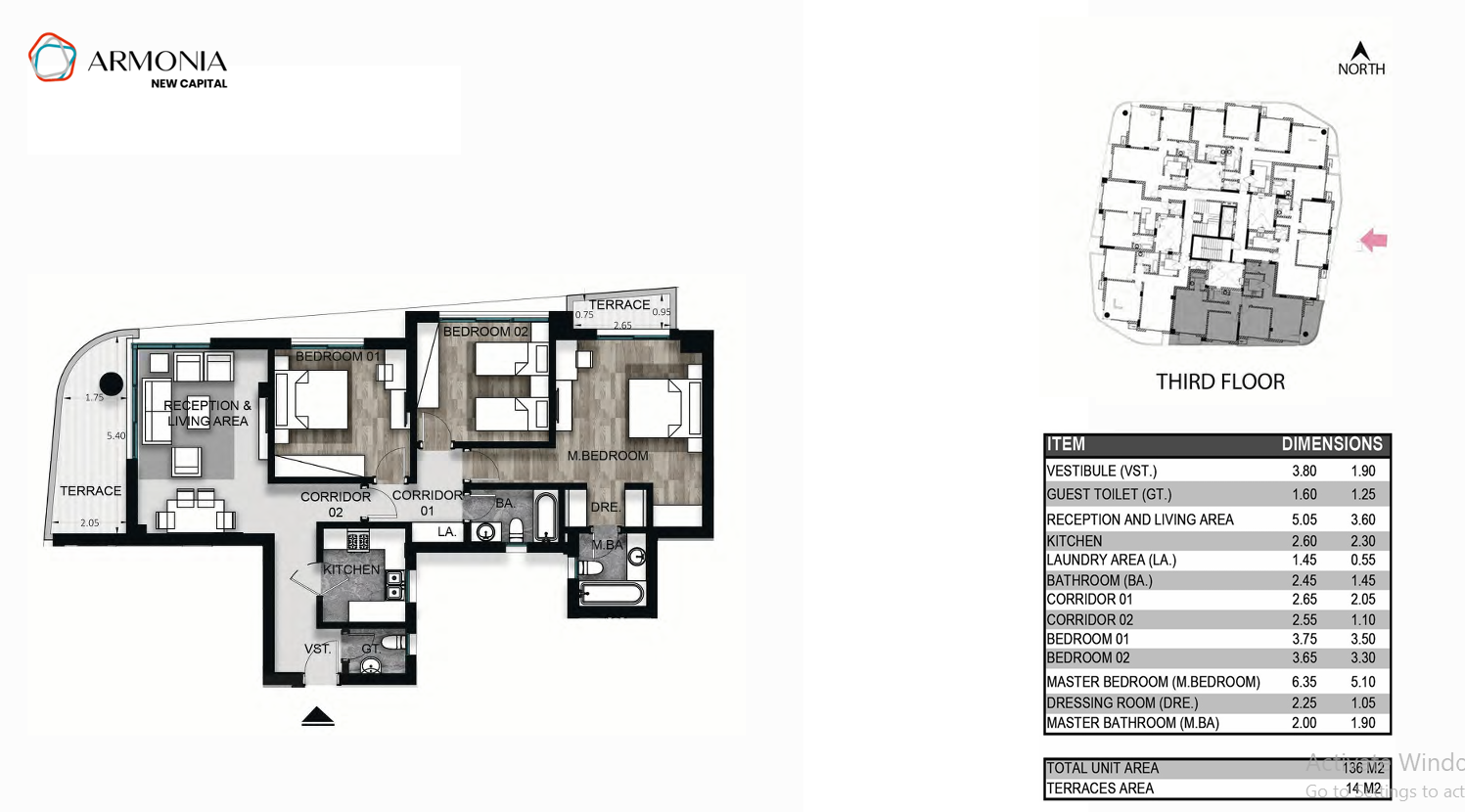 Floor plan for apartment at Armonia