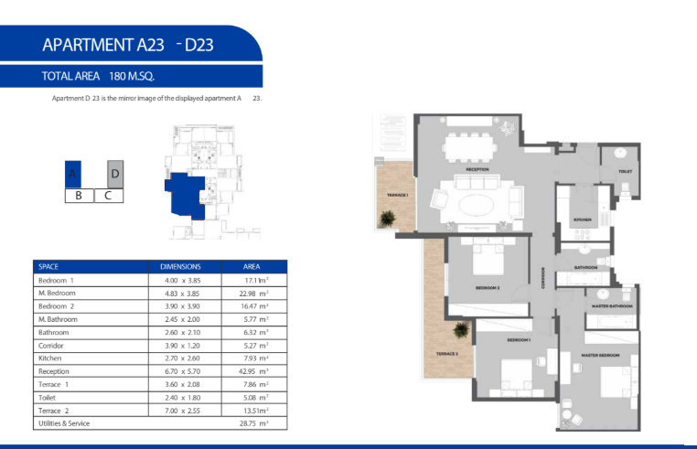 Floor plan for apartment at Club Park- ICity New Cairo