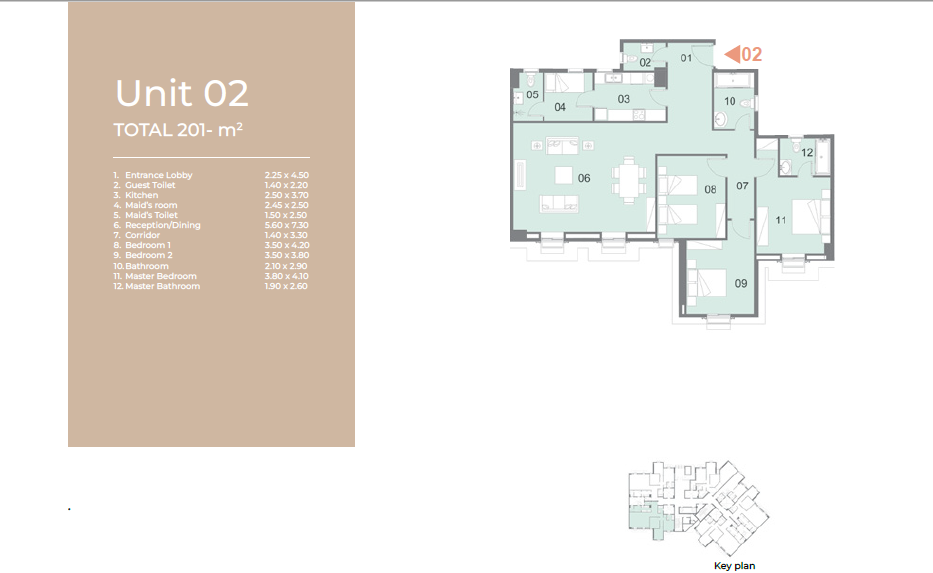 Floor plan for apartment at Il Latini City Edge