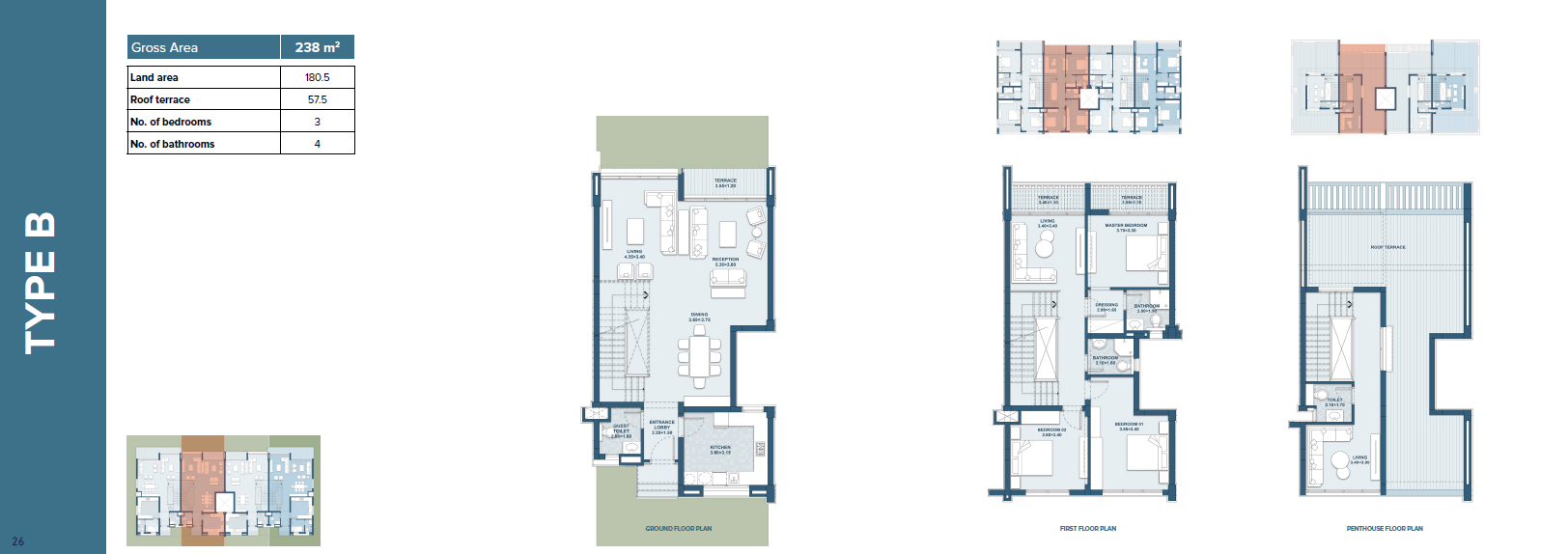 Floor plan for townhouse at Mazarine Townhouse