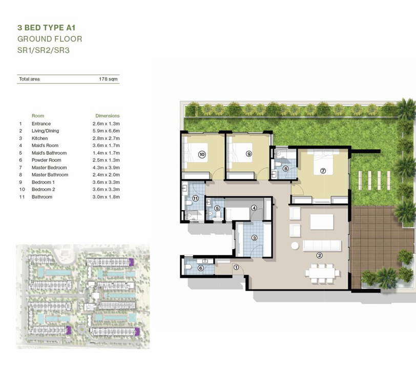 Floor plan for apartment at Signature Beach Collection-Silversands