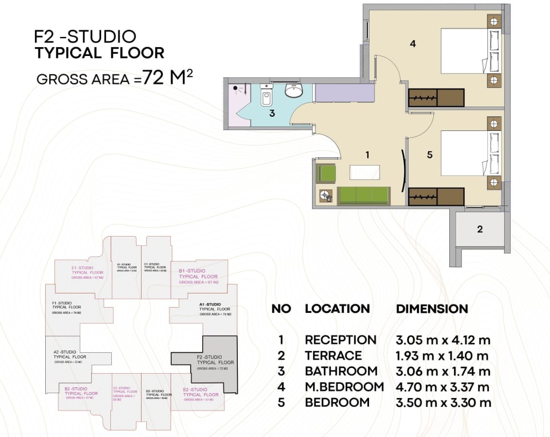 Floor plan for apartment at Ray Residence