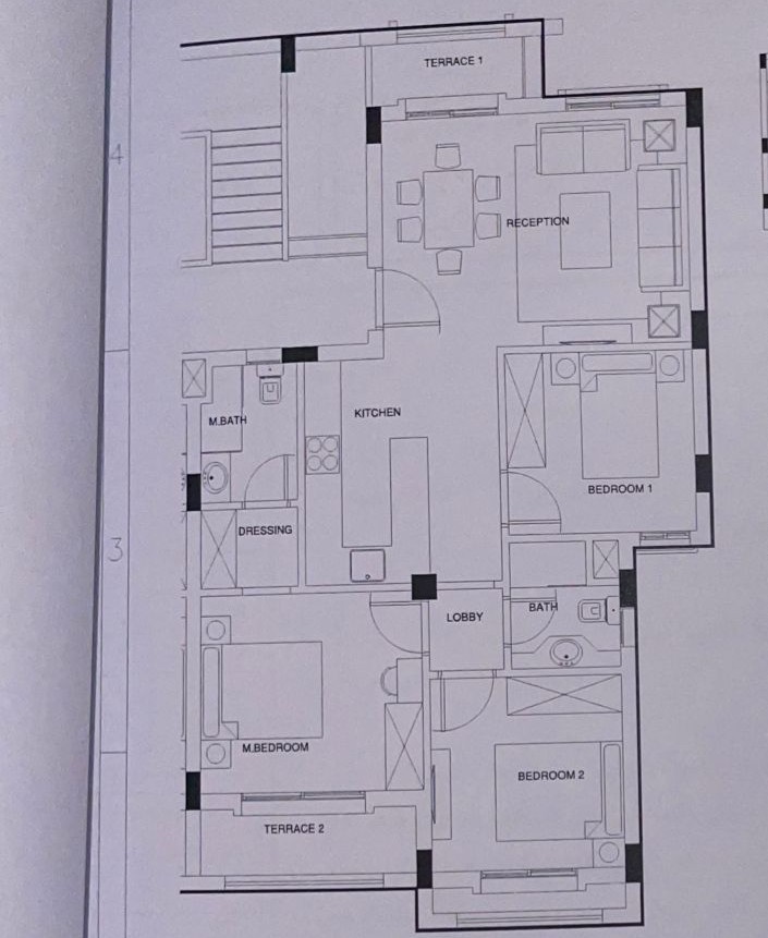 Floor plan for apartment at Mountain View Ras El Hekma