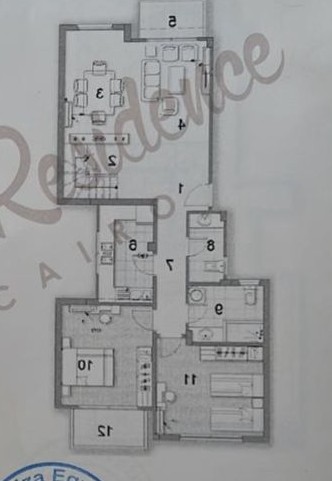 Floor plan for penthouse at Stone Residence