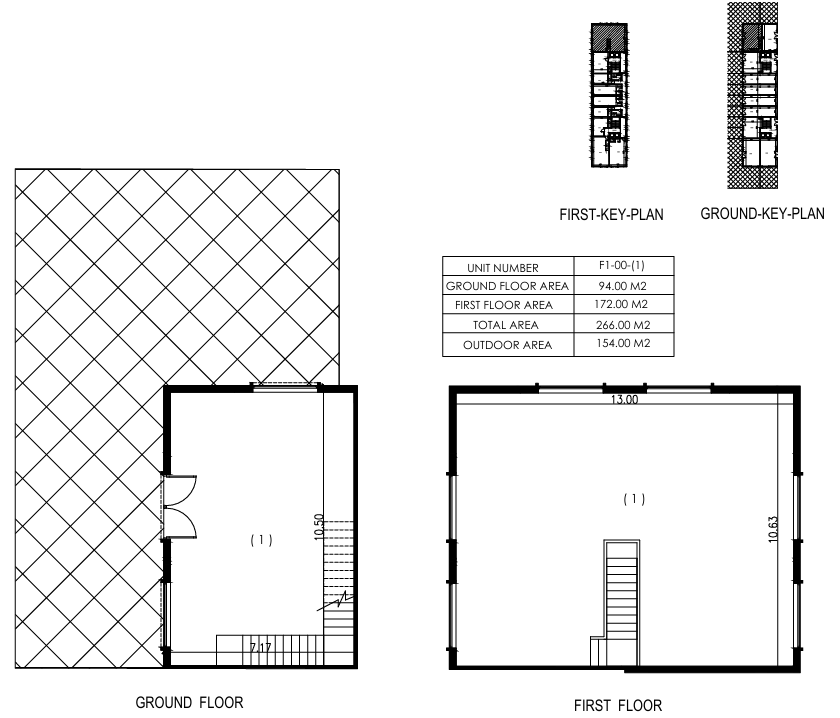 Floor plan for duplex at Parklane