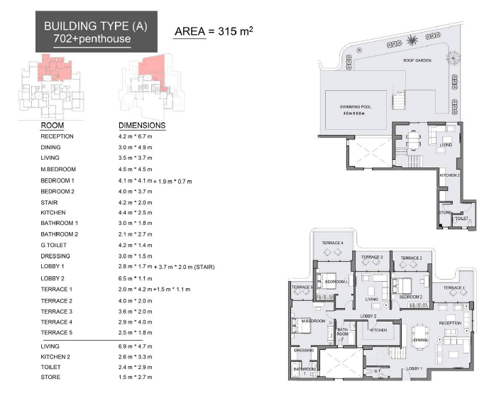 Floor plan for penthouse at Serrano