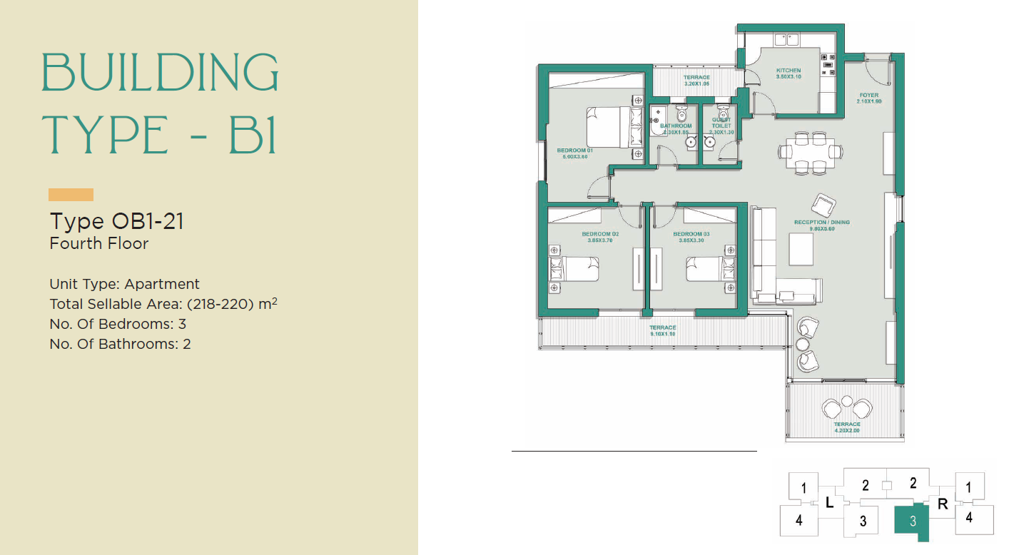 Floor plan for apartment at Jade Park