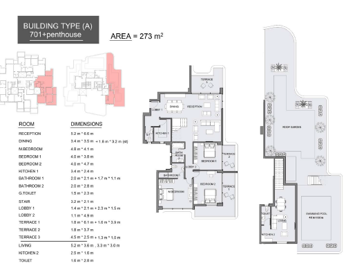 Floor plan for penthouse at Serrano