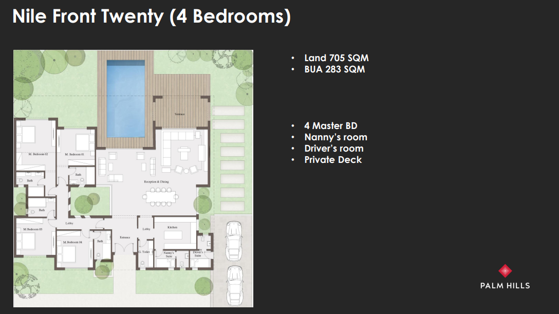 Floor plan for villa at Jirian - Palm Hills