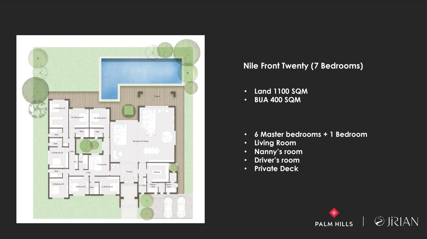 Floor plan for villa at Jirian - Palm Hills