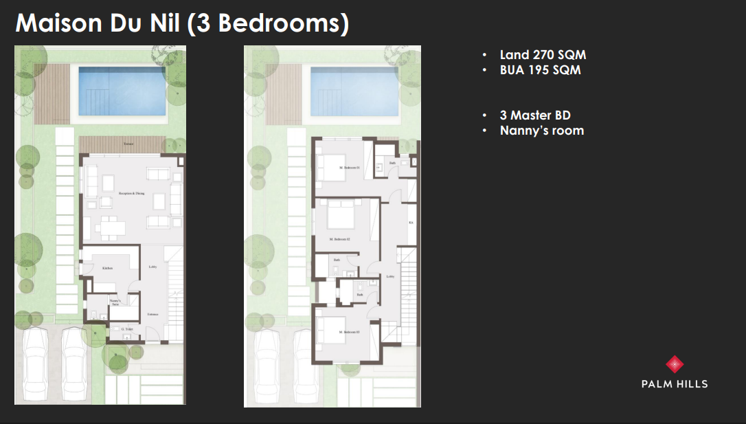Floor plan for villa at Jirian - Palm Hills