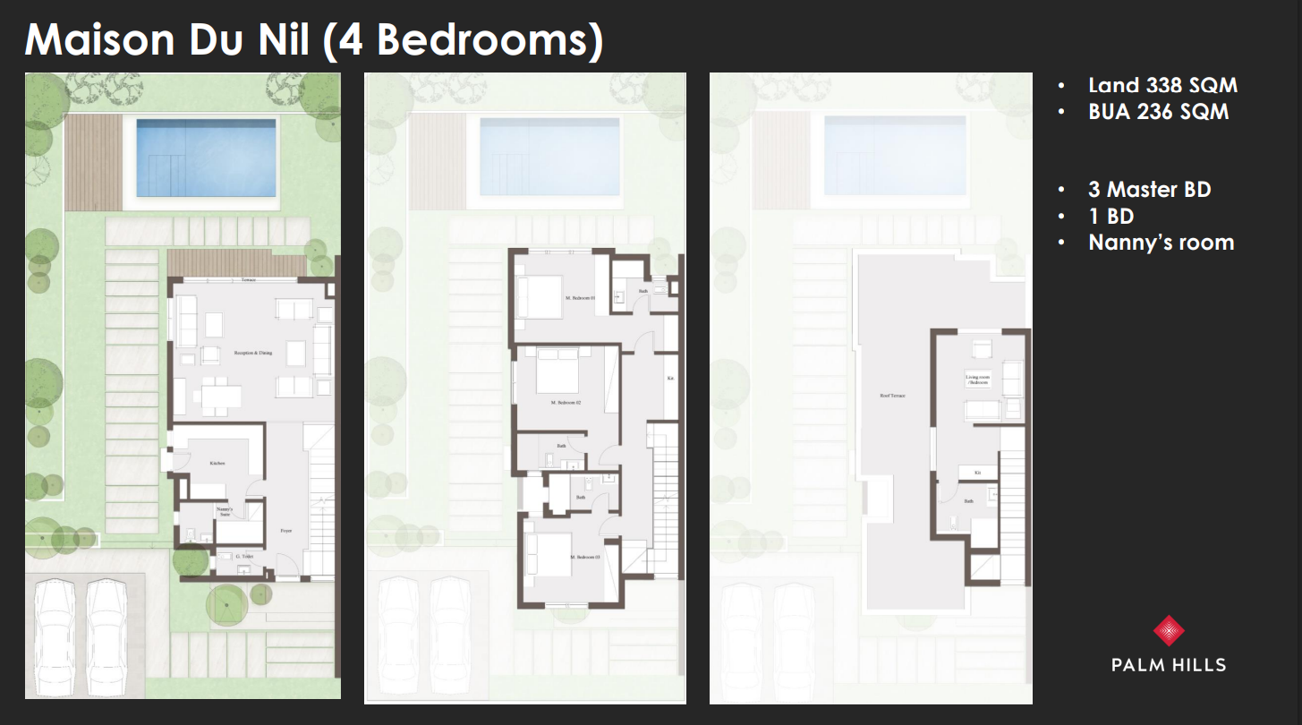 Floor plan for villa at Jirian - Palm Hills