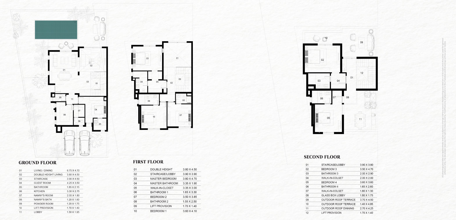 Floor plan for villa at Saada Boutique
