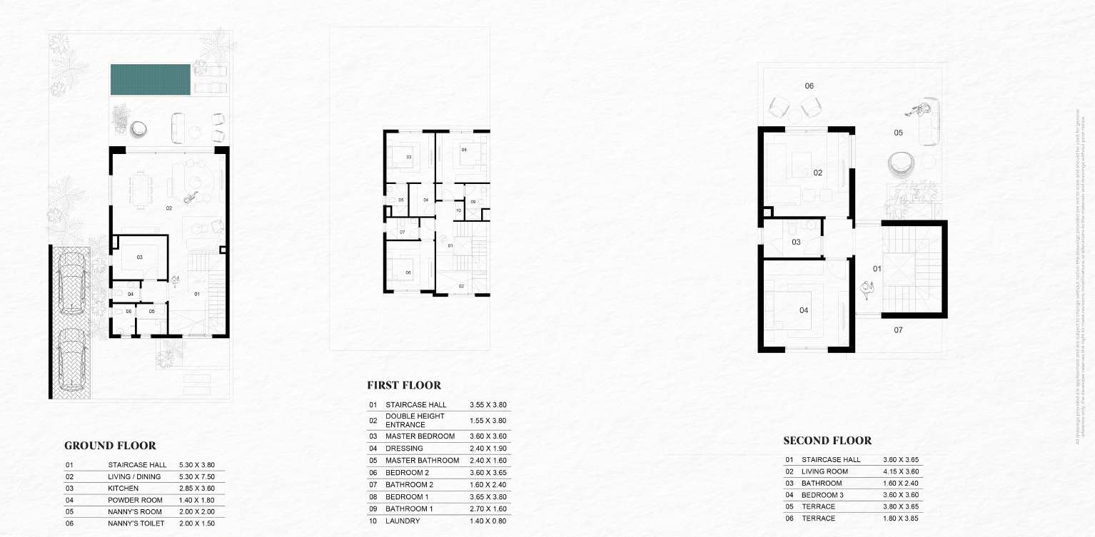 Floor plan for villa at Saada Boutique