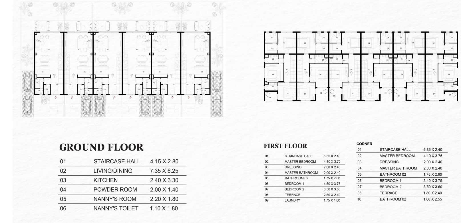 Floor plan for townhouse at Saada Boutique