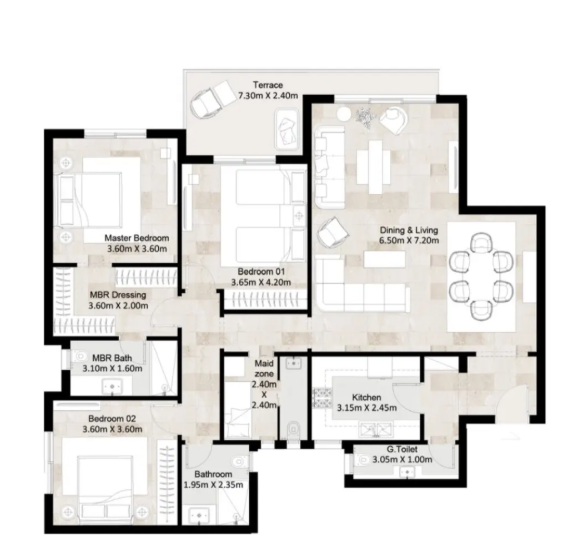 Floor plan for apartment at Hyde Park
