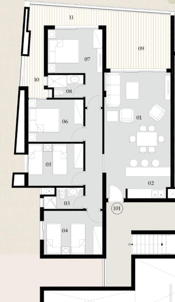 Floor plan for chalet at Carnelia