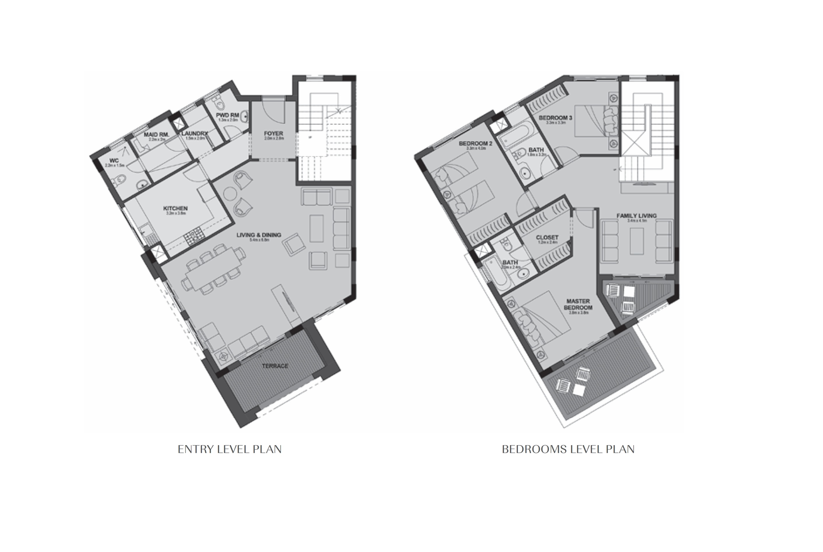 Floor plan for duplex at Uptown Cairo