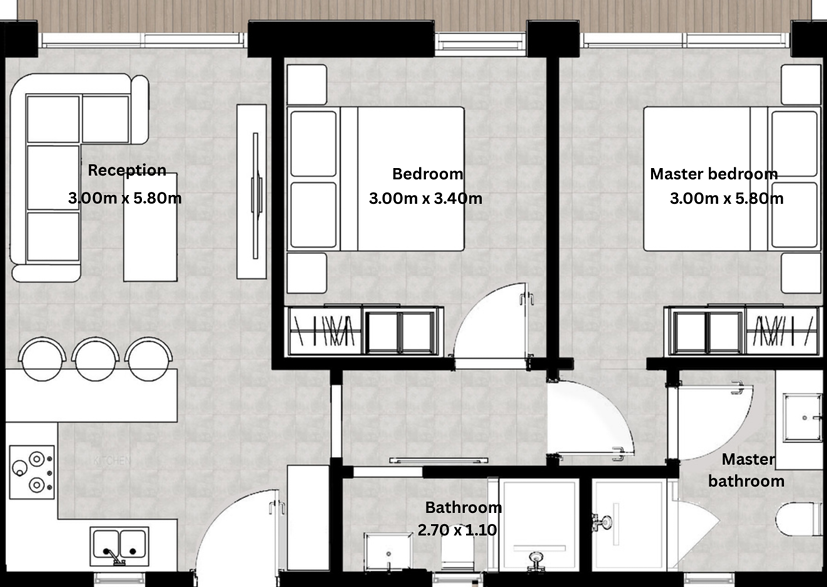Floor plan for  at Gaia Cabanas