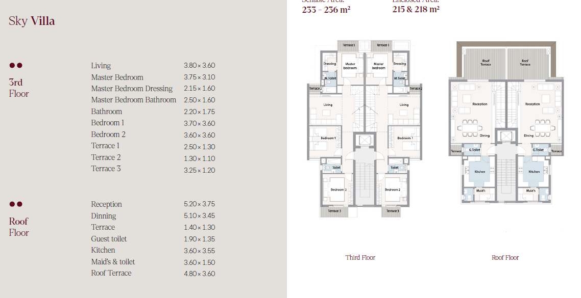 Floor plan for duplex at Telal East