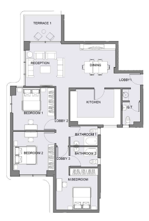 Floor plan for apartment at Serrano
