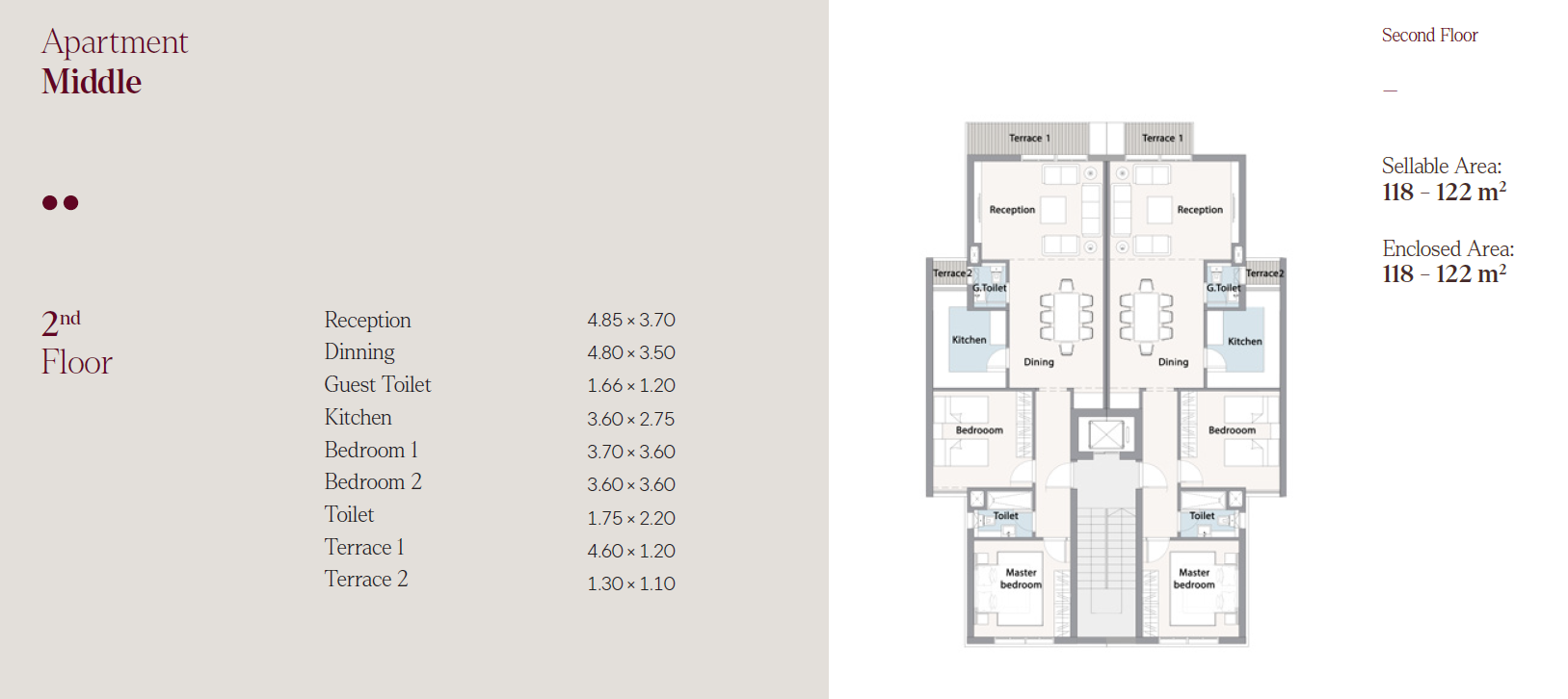 Floor plan for apartment at Telal East