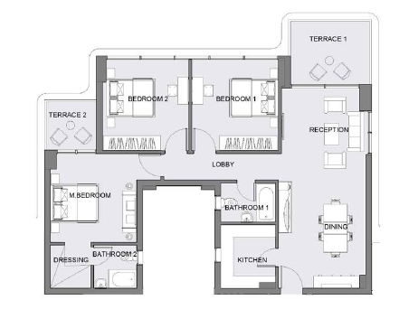 Floor plan for apartment at Serrano