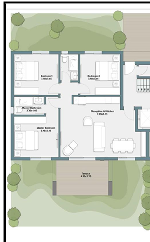 Floor plan for chalet at Fouka Bay