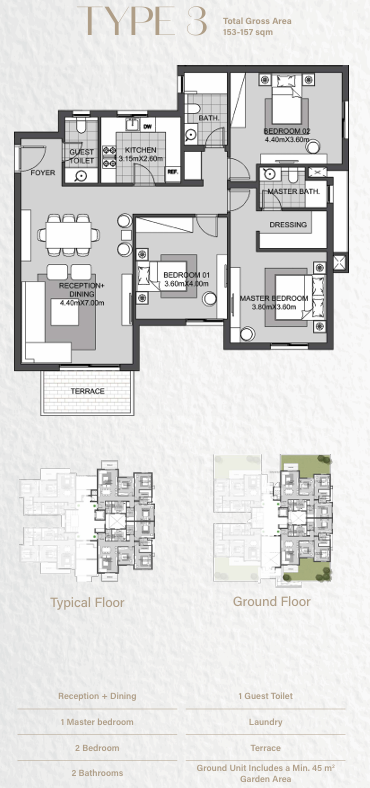 Floor plan for apartment at Oak Residence