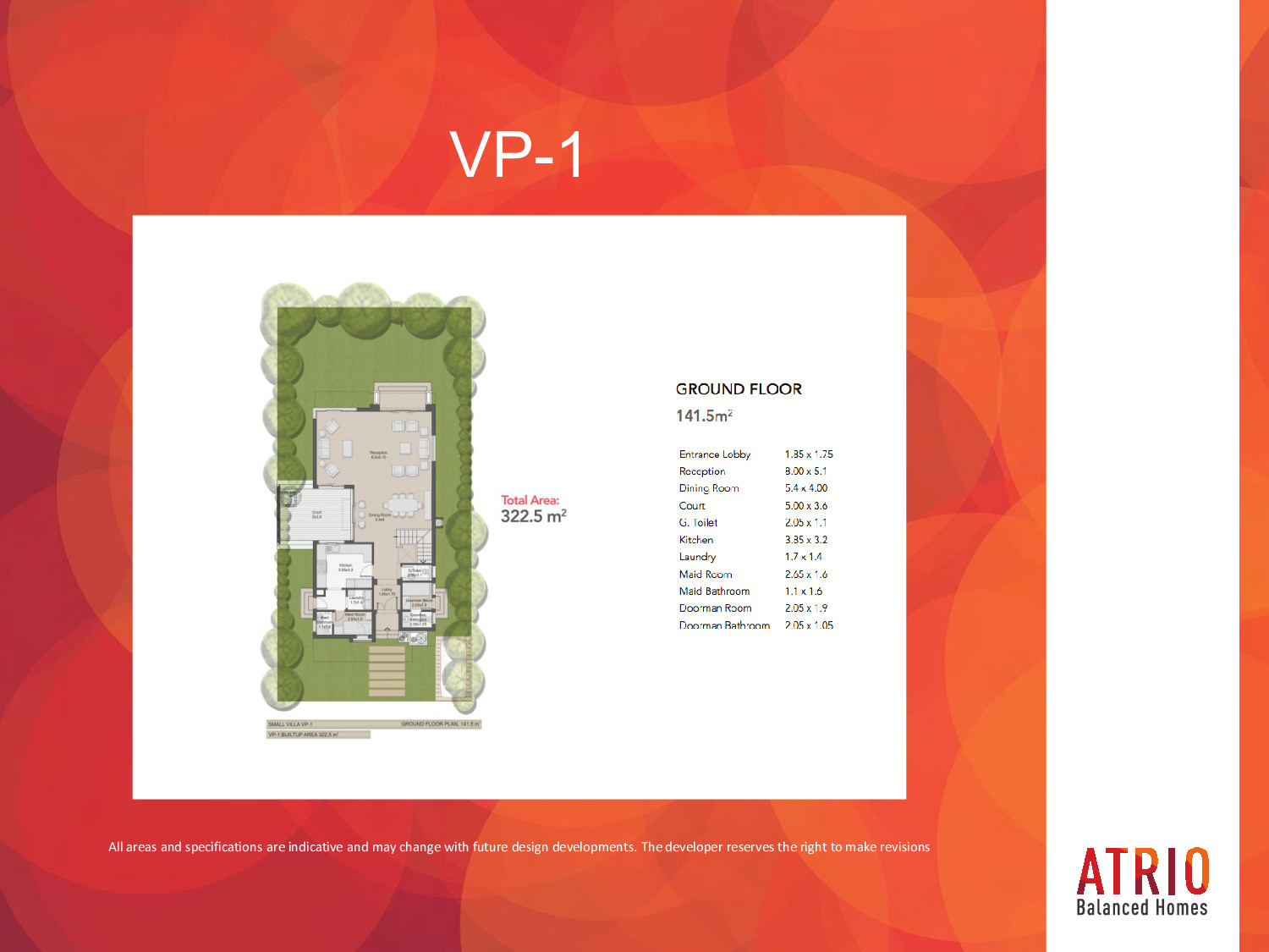 Floor plan for villa at ATRIO