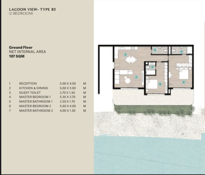 Floor plan for chalet at Azha North Coast
