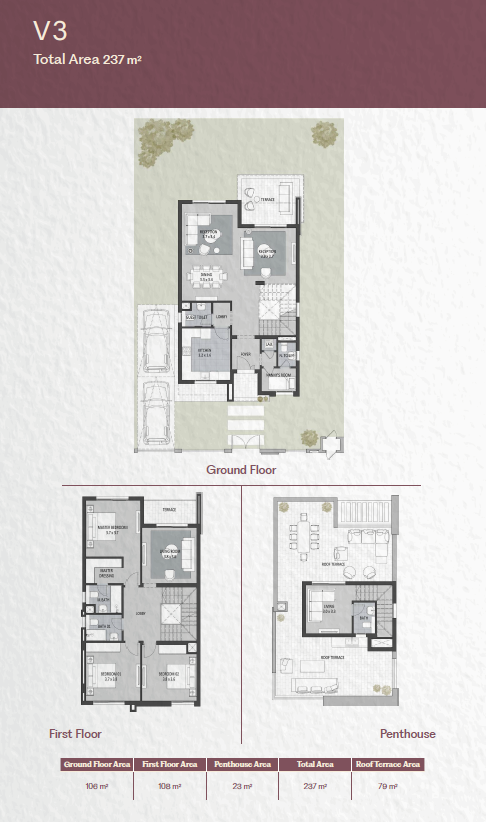 Floor plan for villa at Rosewood