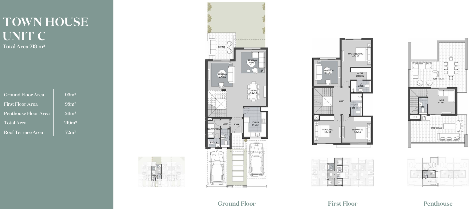 Floor plan for townhouse at SODIC East