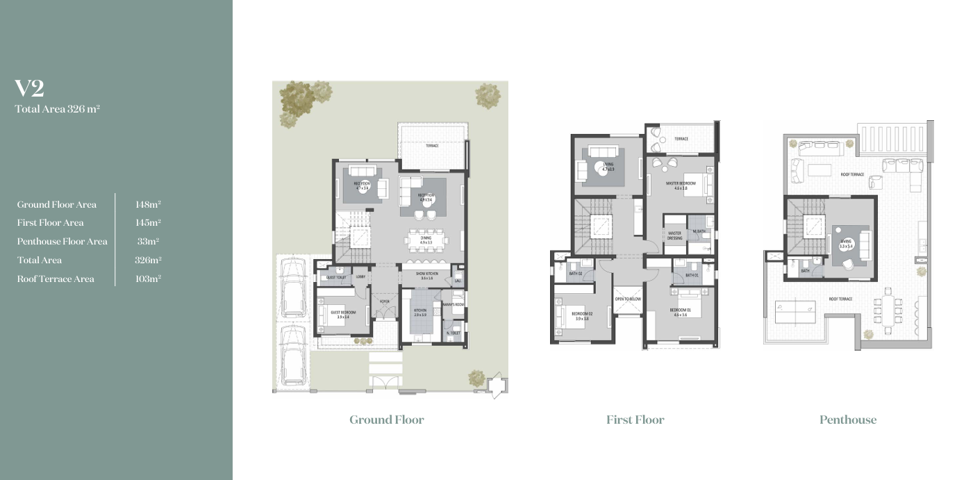 Floor plan for villa at SODIC East
