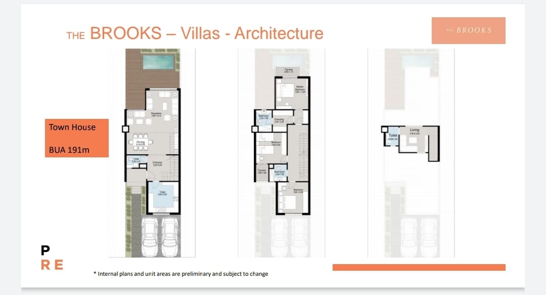 Floor plan for townhouse at The Brooks