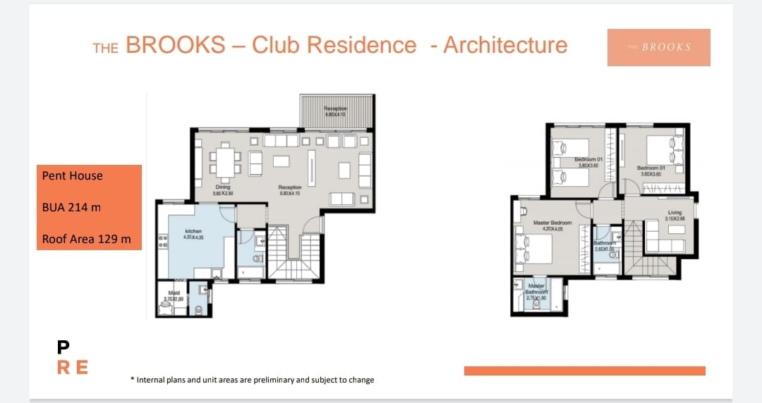 Floor plan for penthouse at The Brooks