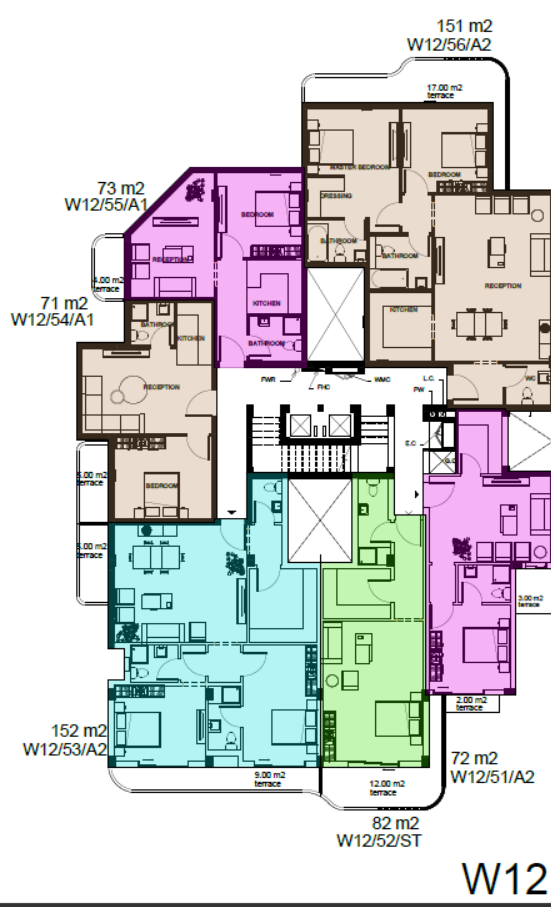 Floor plan for apartment at White Residence