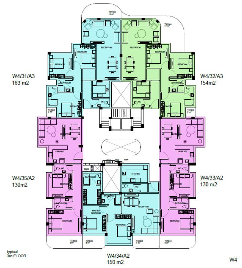 Floor plan for apartment at White Residence