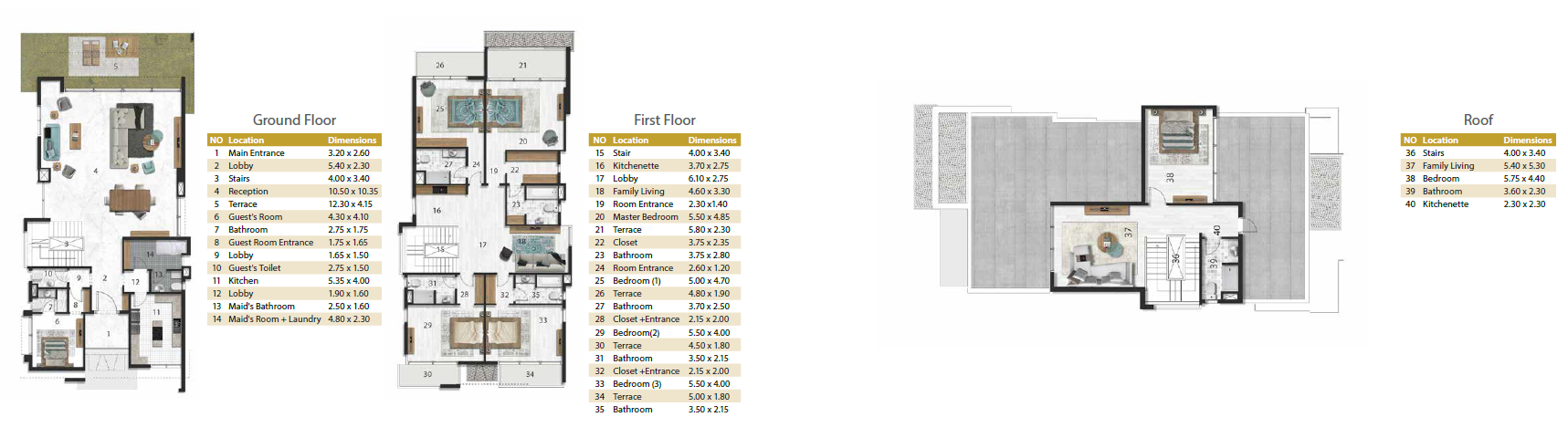 Floor plan for villa at Hadaba