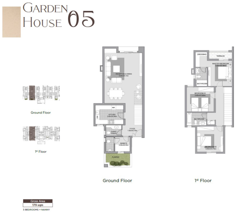 Floor plan for duplex at Karmell New Zayed