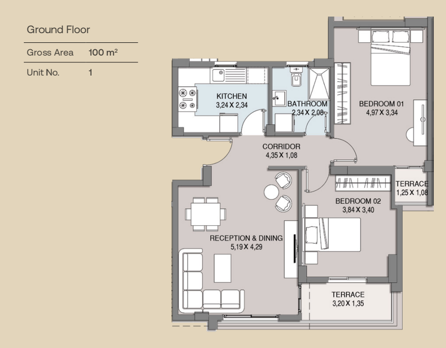 Floor plan for chalet at Westview Residence