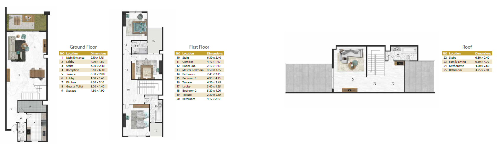 Floor plan for townhouse at Hadaba